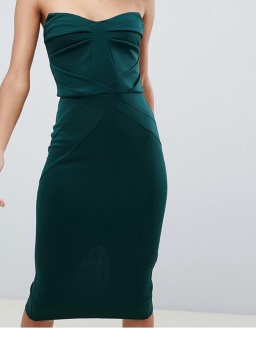 ASOS Seamed Bandeau Bodycon Midi Dress